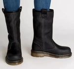 Mid-Calf Faux Leather Boots for Women