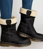 Mid-Calf Faux Leather Boots for Women