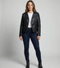 Women's Asymmetric Perfecto Biker Jacket in Faux Leather