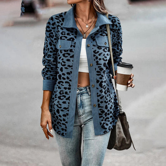 Long Leopard Print Jacket for Women