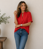 V-Neck Blouse with Refined Detail for Women