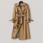Long Cotton Trench Coat for Women