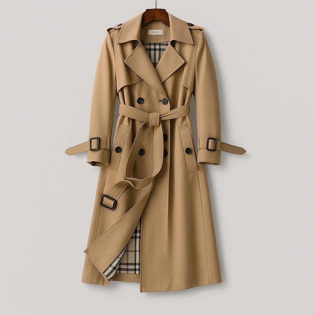 Long Cotton Trench Coat for Women