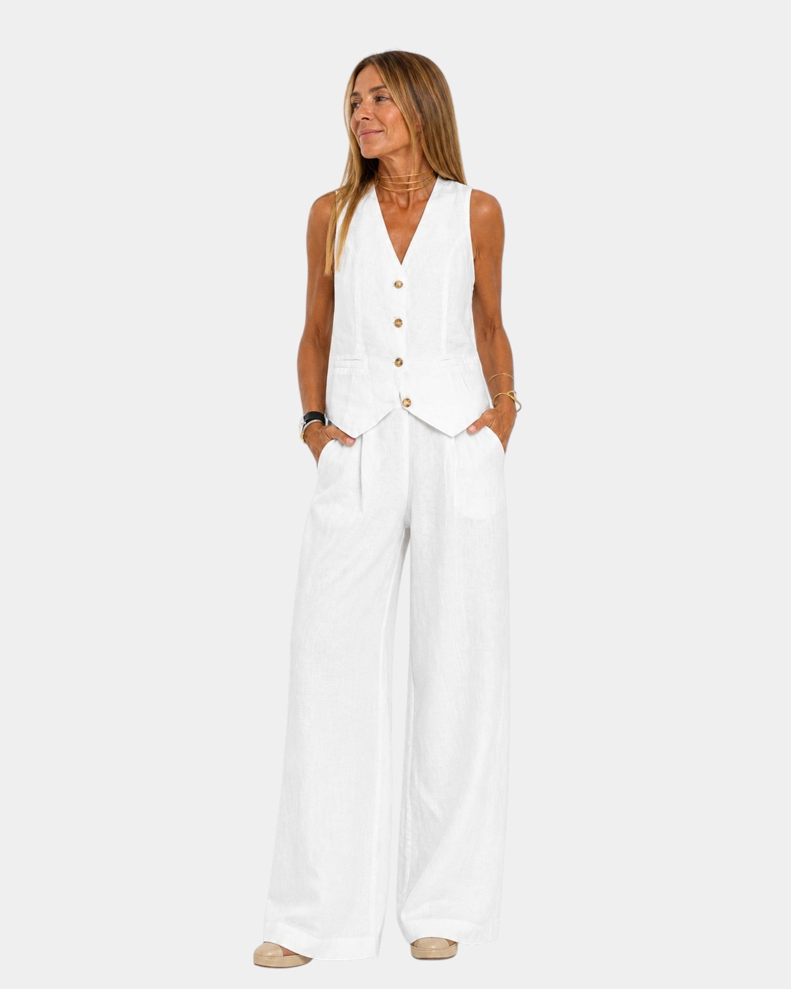 Sleeveless Vest and Pants Set for Women | Ideal for the Office
