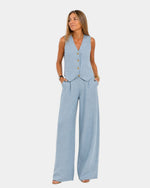 Sleeveless Vest and Pants Set for Women | Ideal for the Office
