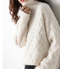 Oversized Twisted Long Sleeve Turtleneck Sweater for Women