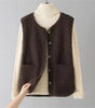 Sherpa Fleece Sleeveless Vest with Sheepskin Effect for Women