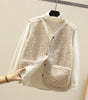 Sherpa Fleece Sleeveless Vest with Sheepskin Effect for Women