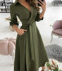 Elegant Long-Sleeve Midi Dress for Women | Ideal for Special Occasions
