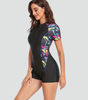 Short-Sleeve One-Piece Swimsuit with Zipper for Women | Perfect for Summer