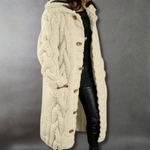 Long Hooded Vest in Chunky Knit for Women