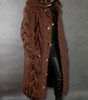 Long Hooded Vest in Chunky Knit for Women