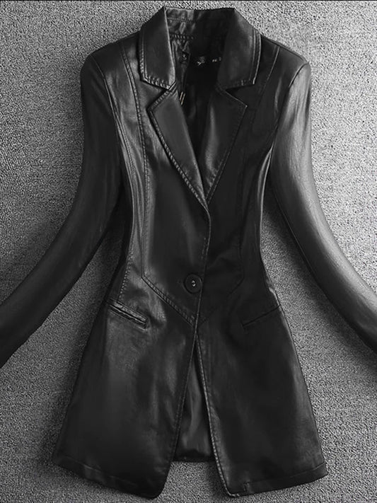 Elegant Leather Blazer for Women