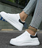 Comfort Sneakers with Thick Sole in Faux Leather for Women