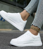 Comfort Sneakers with Thick Sole in Faux Leather for Women