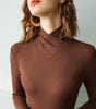 Crossed high-neck sweater for women