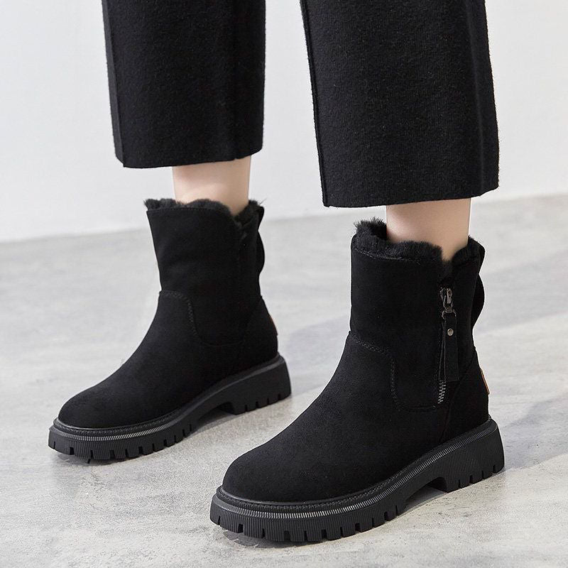 Winter Lined Suede Ankle Boots for Women