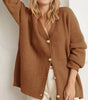 Oversized Women's Cardigan with Long Sleeves and V-Neck with Buttons  