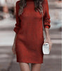 Short Fitted Long Sleeve Turtleneck Sweater Dress for Women