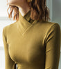 Crossed high-neck sweater for women
