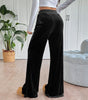Wide-Leg Corduroy Pants with Elastic Waist for Women