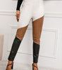 High-Waisted Slim Fit Faux Leather Pants for Women
