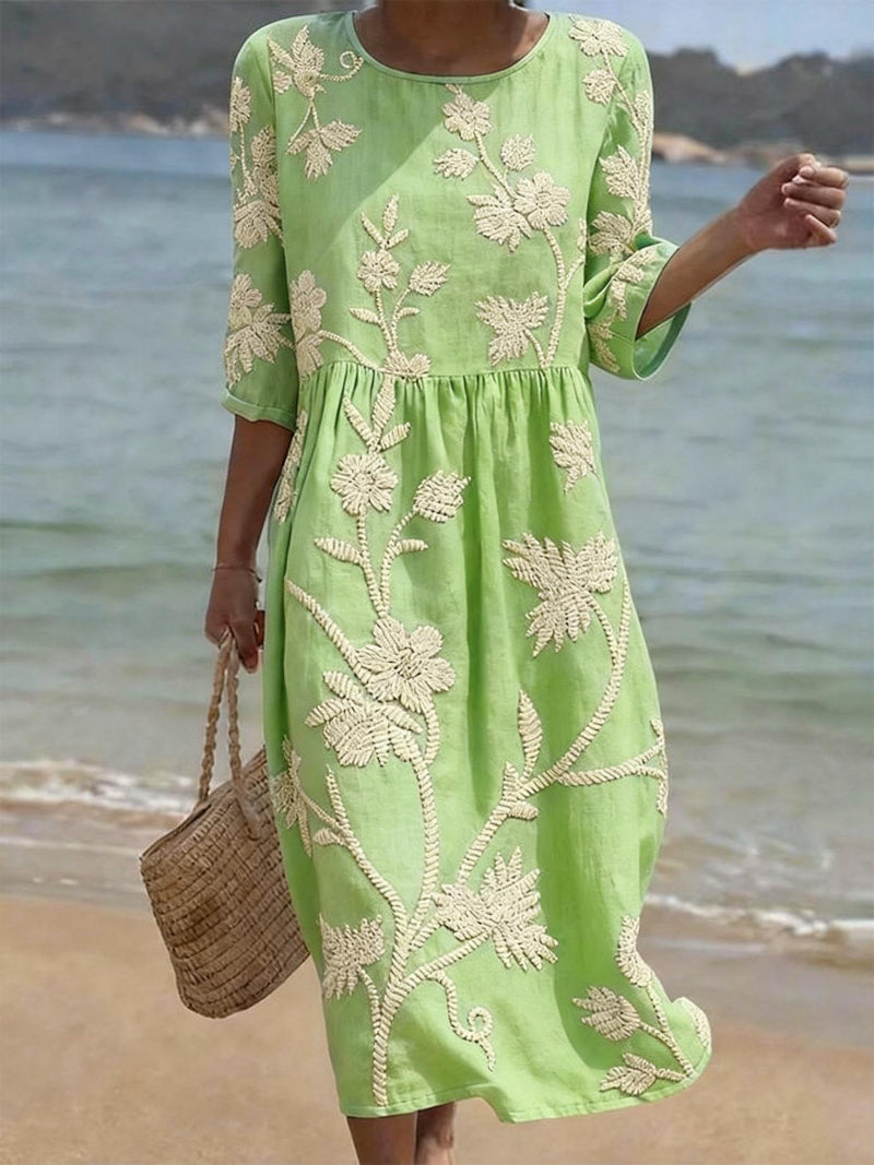 Embroidered Midi Dress for Women | Perfect for Everyday Wear