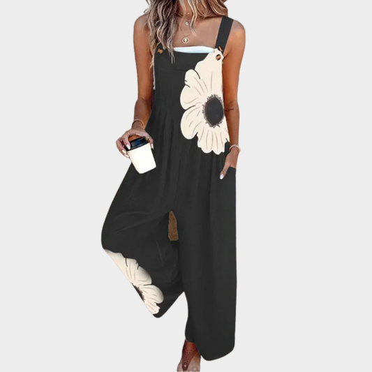 Printed Women's Overalls with Adjustable Straps