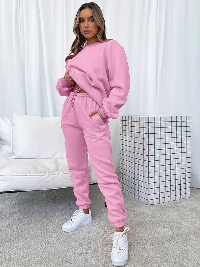 Casual Sweatshirt and Long Pants Set for Women