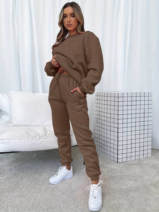 Casual Sweatshirt and Long Pants Set for Women