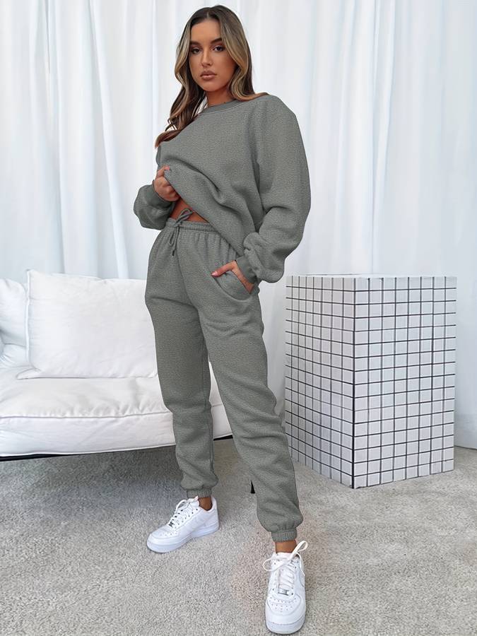 Casual Sweatshirt and Long Pants Set for Women