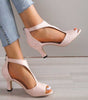 Simple Suede Heeled Sandals for Women