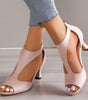 Simple Suede Heeled Sandals for Women