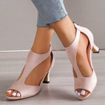 Simple Suede Heeled Sandals for Women