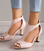 Simple Suede Heeled Sandals for Women