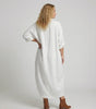 Fitted Long Linen Dress with Pockets for Women | Perfect for Vacation