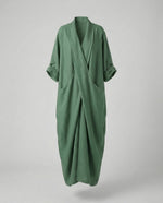 Fitted Long Linen Dress with Pockets for Women | Perfect for Vacation