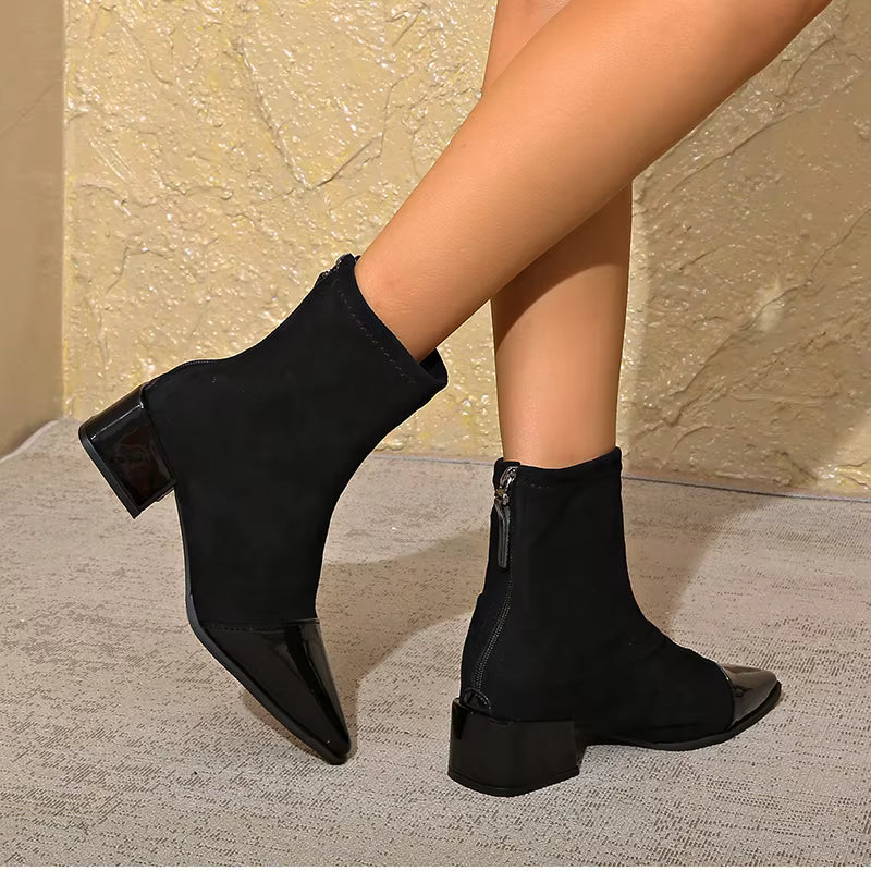 Pointed Suede Heel Boot for Women