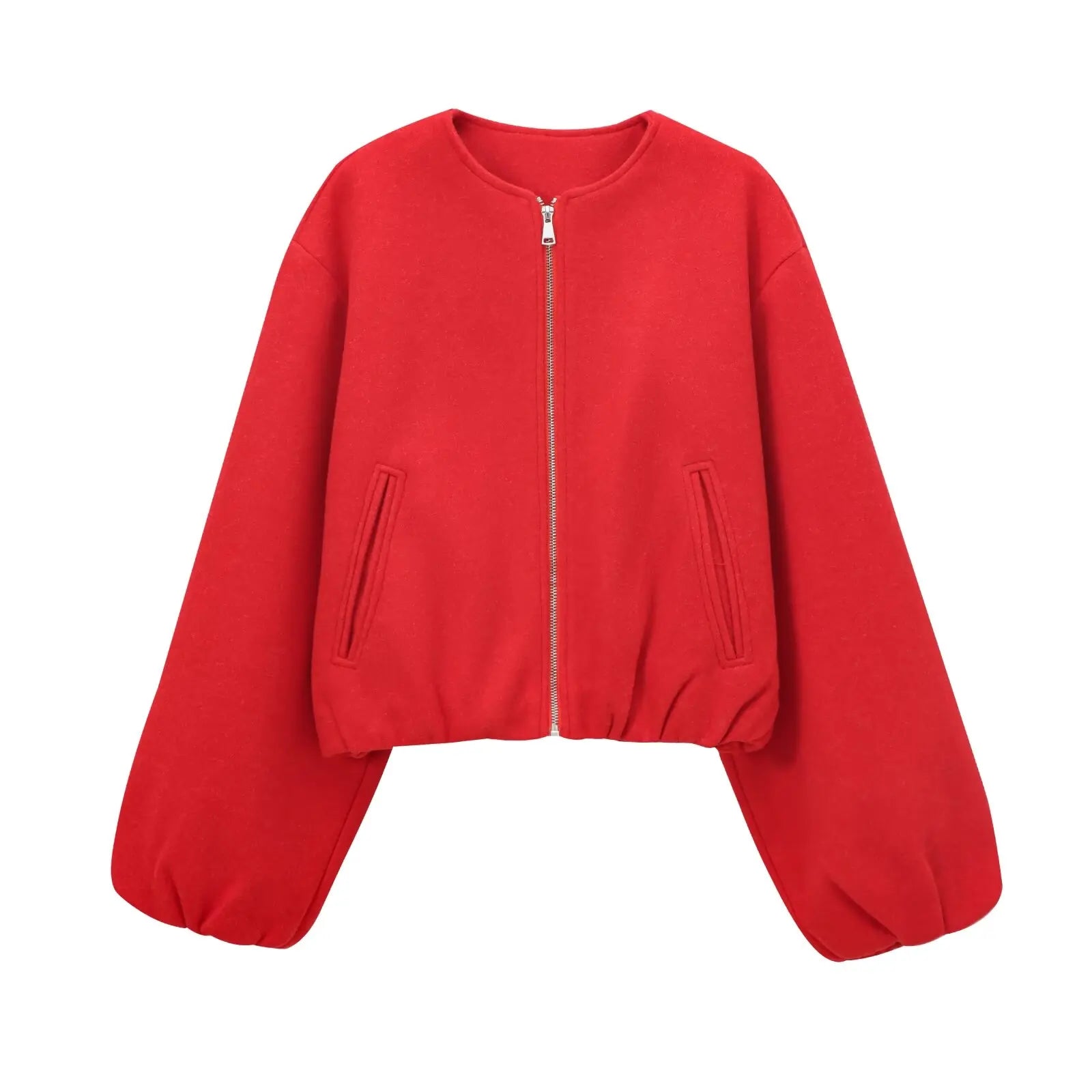 Women's Round Neck Bomber Jacket