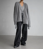 Oversized V-Neck Cardigan with Long Sleeves for Women