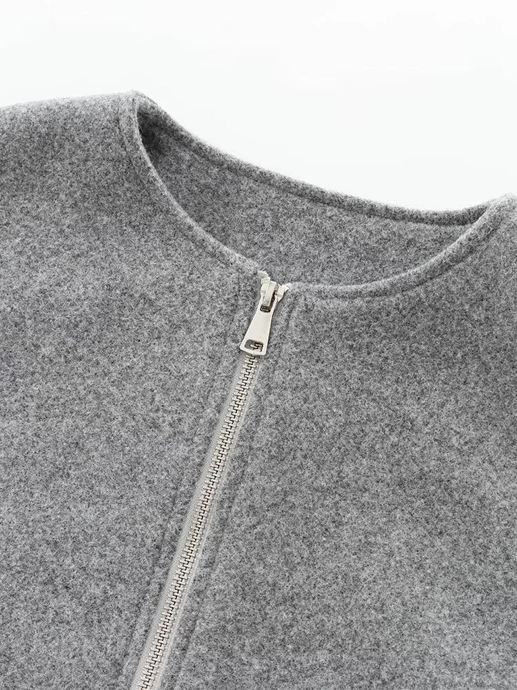 Women's Round Neck Bomber Jacket