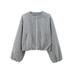 Women's Round Neck Bomber Jacket