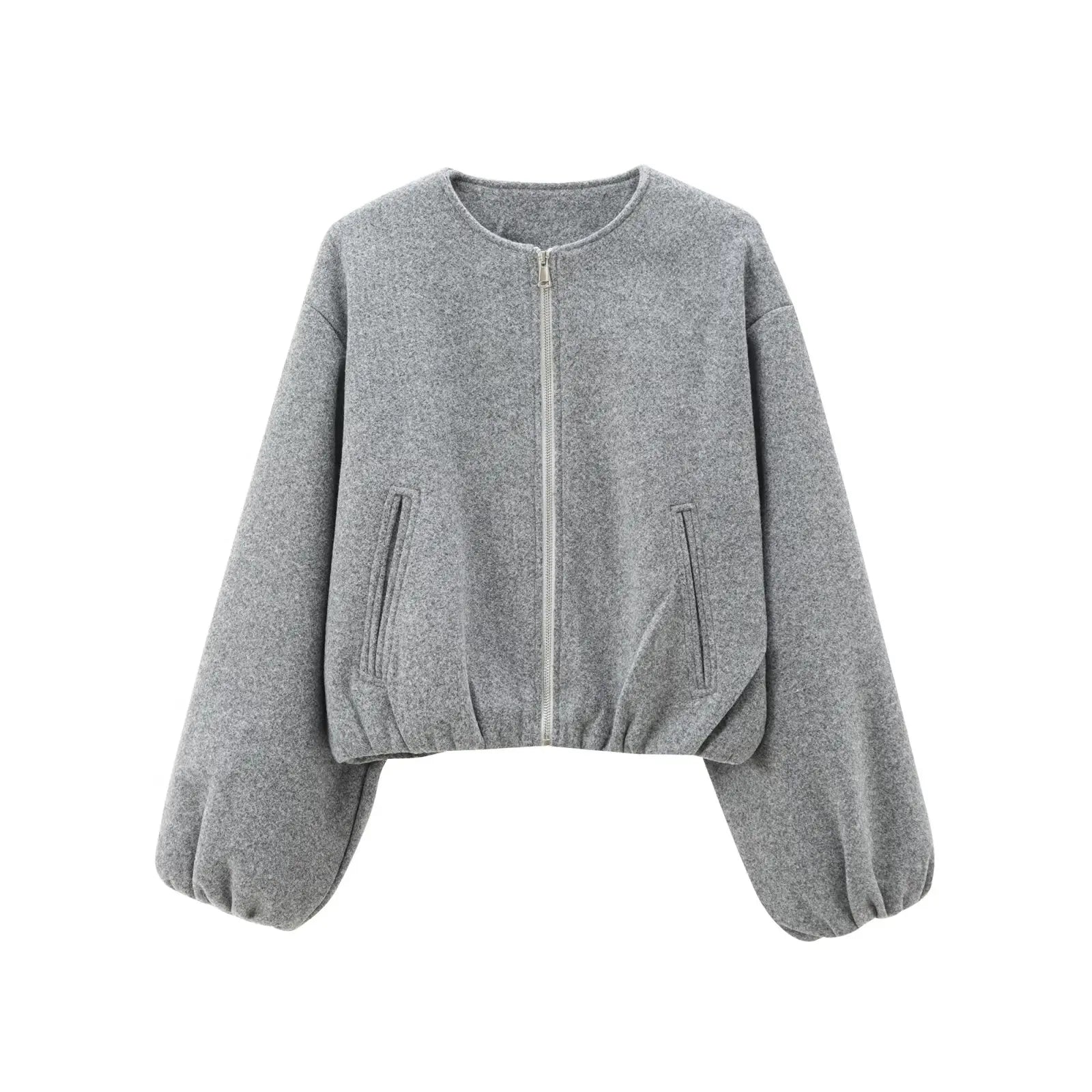 Women's Round Neck Bomber Jacket