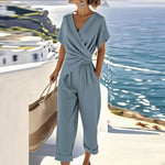Draped Two-Piece Set and Pants for Women | Ideal for Summer