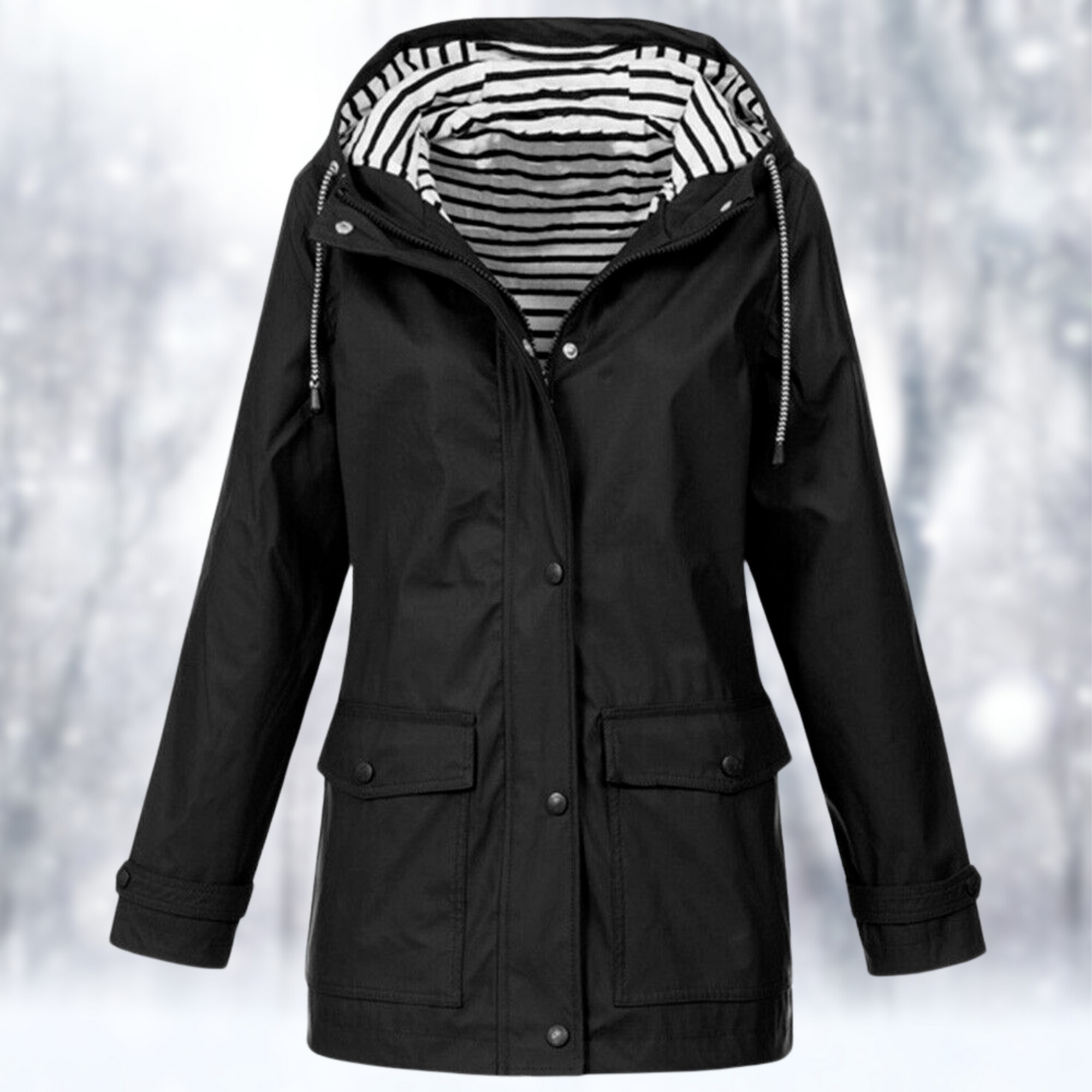 Short Hooded Rain Jacket for Women