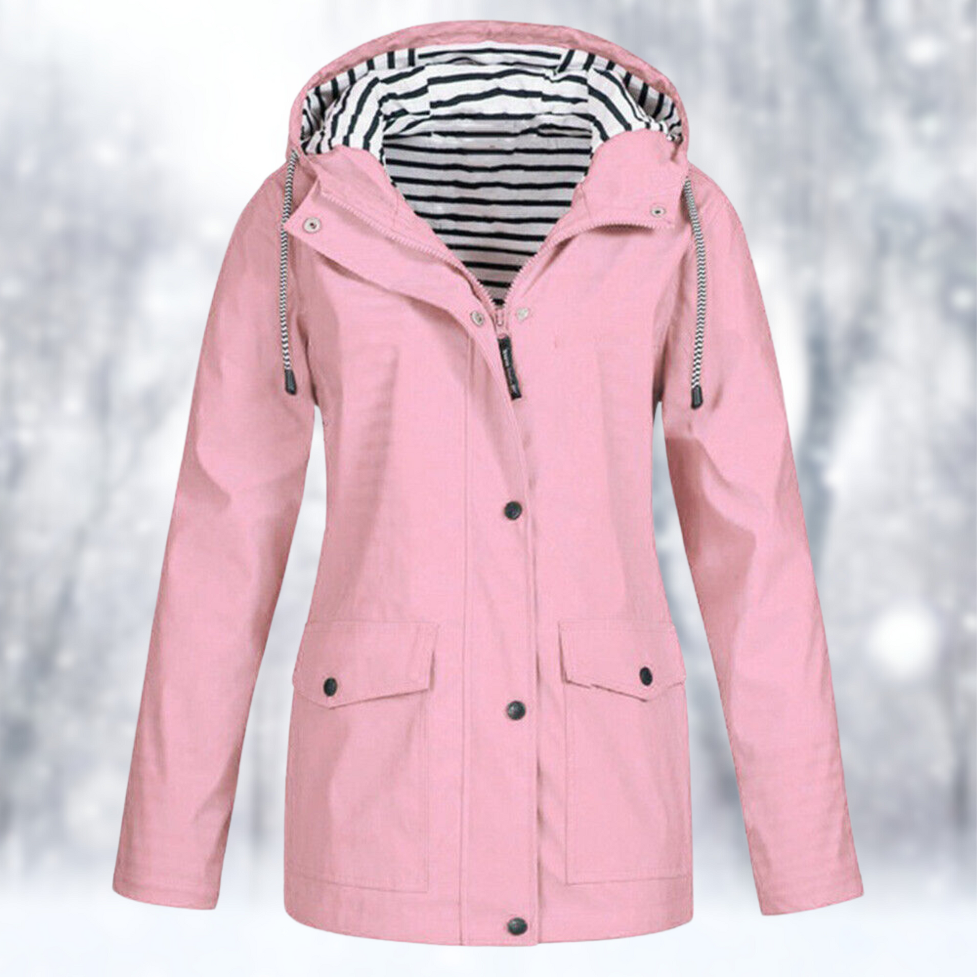 Short Hooded Rain Jacket for Women