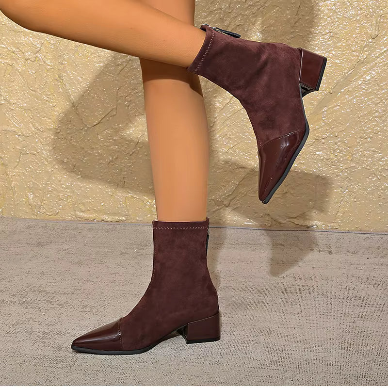 Pointed Suede Heel Boot for Women