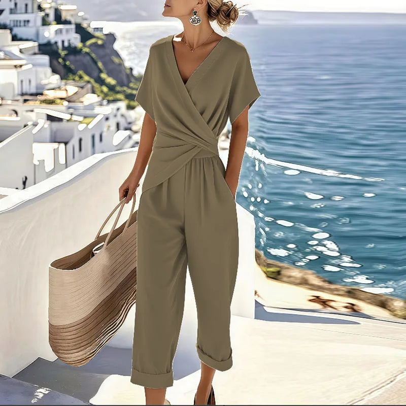 Draped Two-Piece Set and Pants for Women | Ideal for Summer