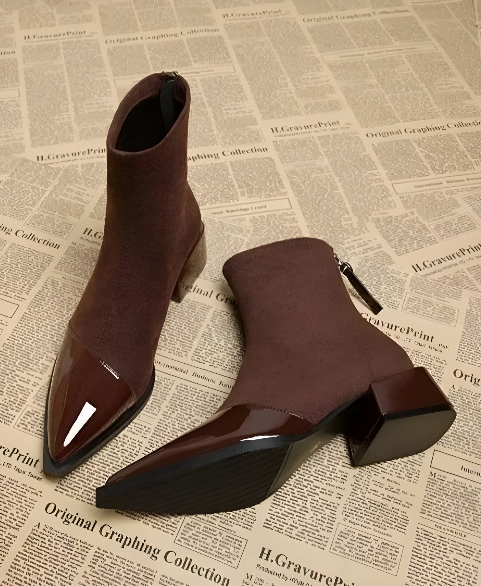 Pointed Suede Heel Boot for Women