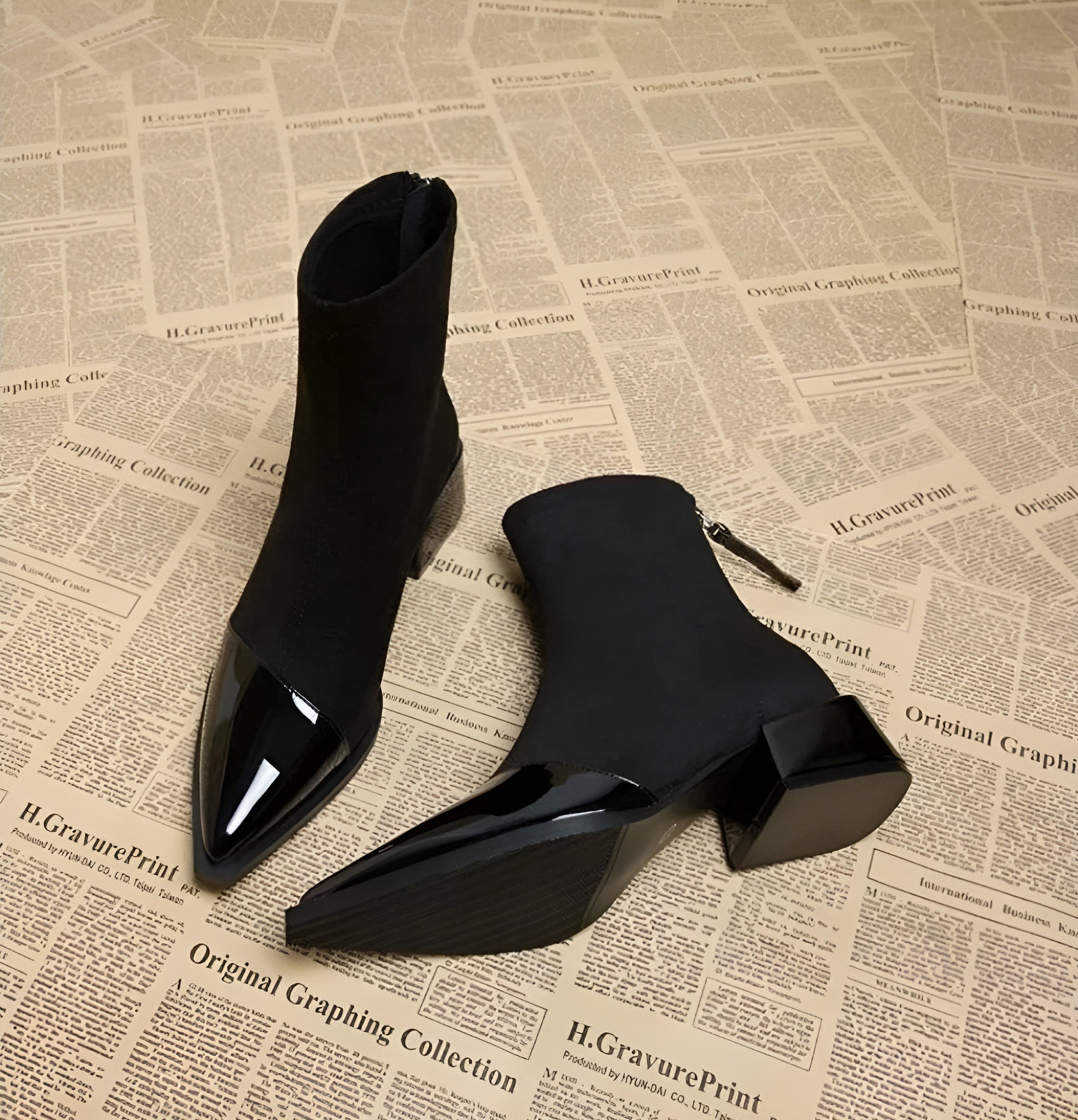 Pointed Suede Heel Boot for Women